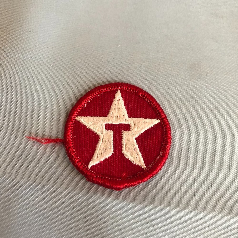 VINTAGE Round Red Texaco Embroidered Patch #F31